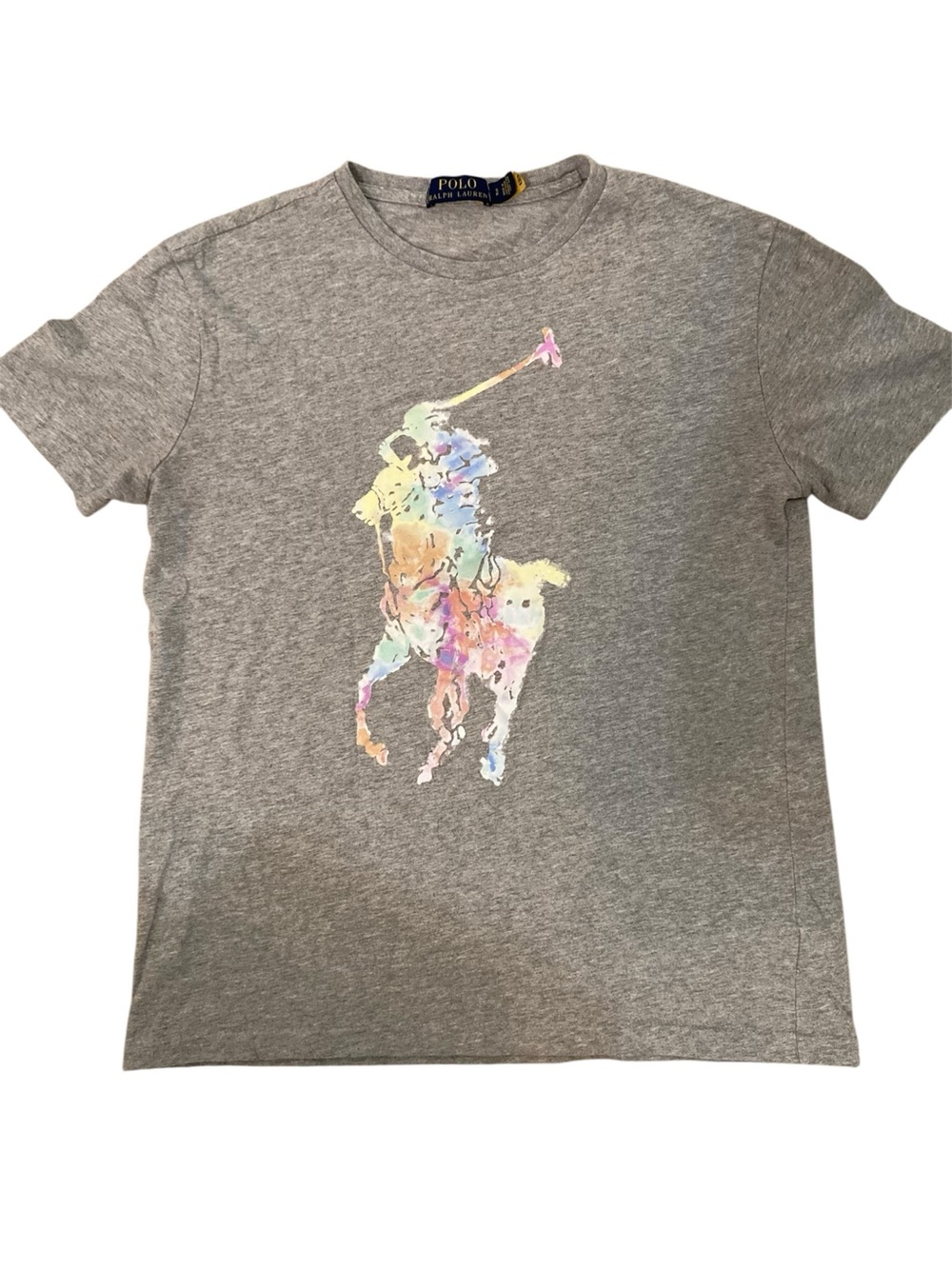 Polo Ralph Lauren Men’s Pastel  Watercolor Big Pony Graphic T-shirt Grey S